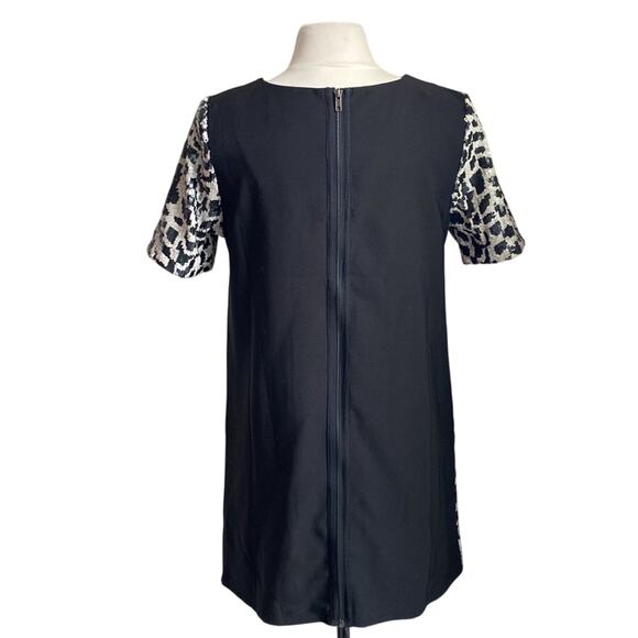 JOA LOS ANGELES Sequin Mini Dress Womens Sz Medium White Leopard Jungle - Picture 7 of 12